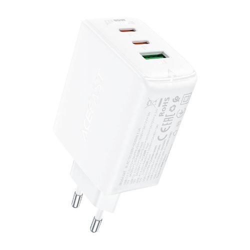 Tinklo įkroviklis Acefast A41, 2xUSB-C + USB, GaN 65W (baltas)