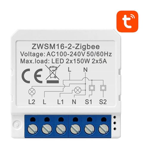 Išmanusis jungiklio modulis ZigBee Avatto ZWSM16-W2 TUYA