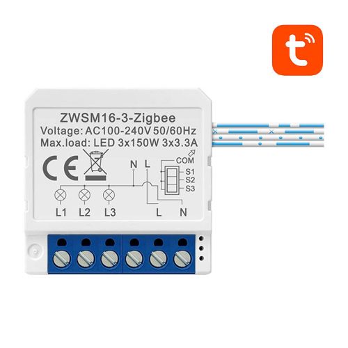 Išmanusis jungiklio modulis ZigBee Avatto ZWSM16-W3 TUYA