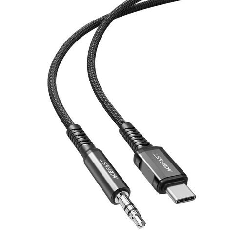 USB-C laidas į Audio mini lizdą 3.5mm Acefast C1-08 1.2m (juodas)