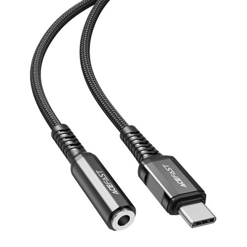 Adapteris USB-C į Audio mini lizdą 3.5mm Acefast C1-07 18cm (juodas)