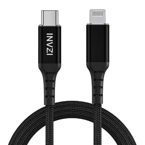 INVZI USB-C prie Lightning kabelis, MFi, 2m (juodas)