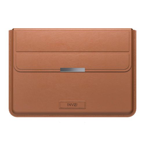 INVZI odinis dėklas / dangtelis su stovo funkcija, skirta MacBook Pro/Air 15/16 (ruda)