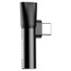 Audio adapteris Baseus CATL41-01 USB-C į Mini Jack 3.5mm + USB-C Juodas