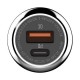 Automobilinis įkroviklis LDNIO C1, USB + USB-C, PD + QC 3.0, 36W (juodas)